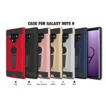 Wholesale Galaxy Note 9 Metallic Plate Stand Case Work with Magnetic Mount Holder (Silver)